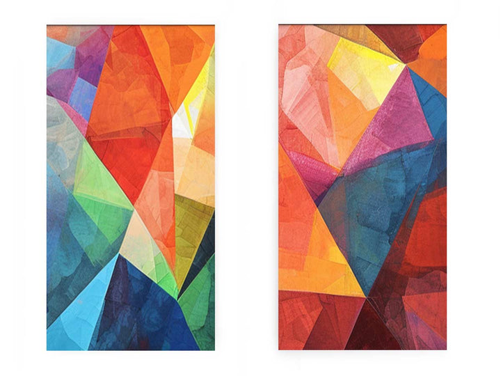 2 Panel Geometric Circle Art Painting