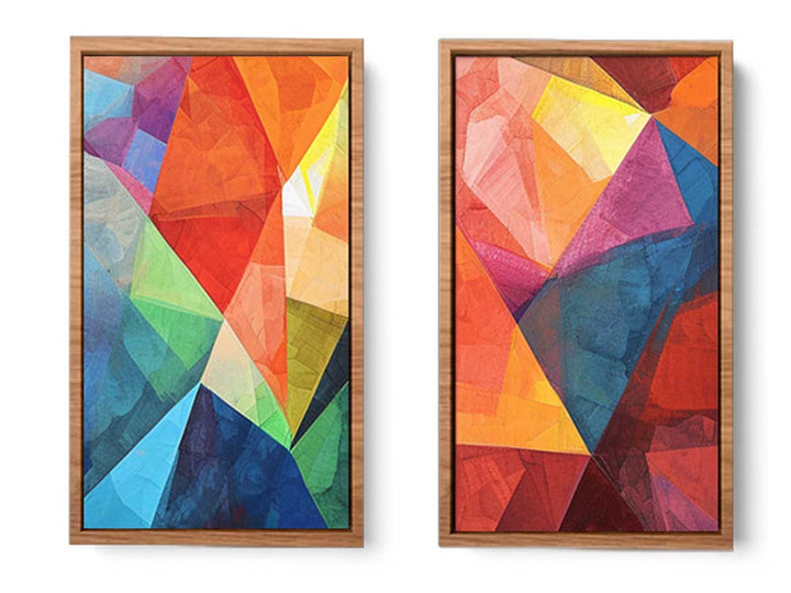 2 Panel Geometric Circle Art Painting