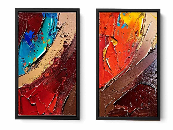 2 Panel Group Art  Painting
