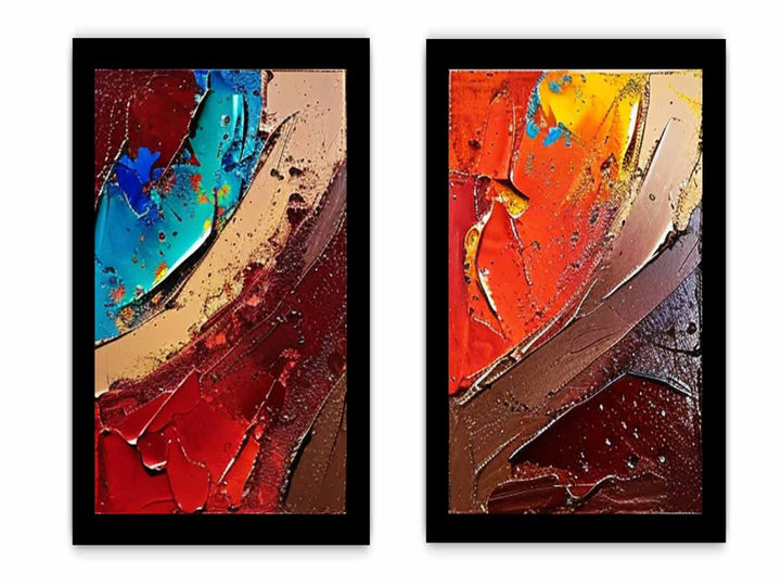 2 Panel Group Art  Painting