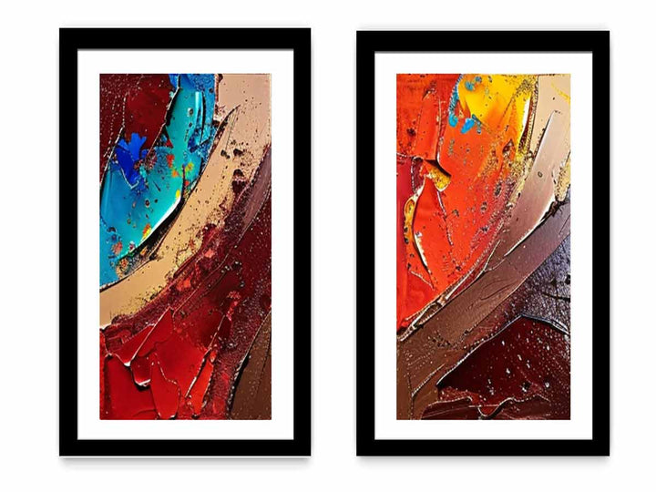 2 Panel Group Art  Painting