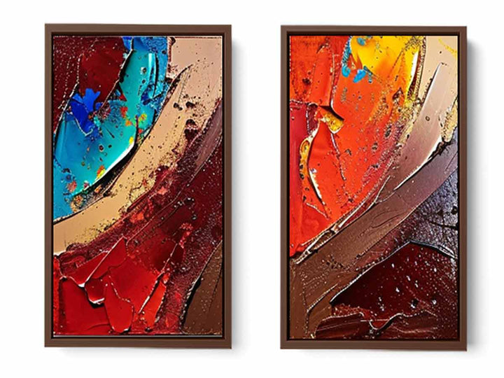 2 Panel Group Art  Painting
