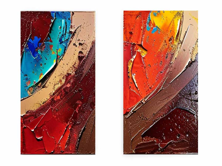 2 Panel Group Art  Painting