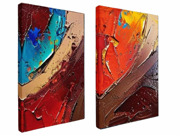 2 Panel Group Art  Painting