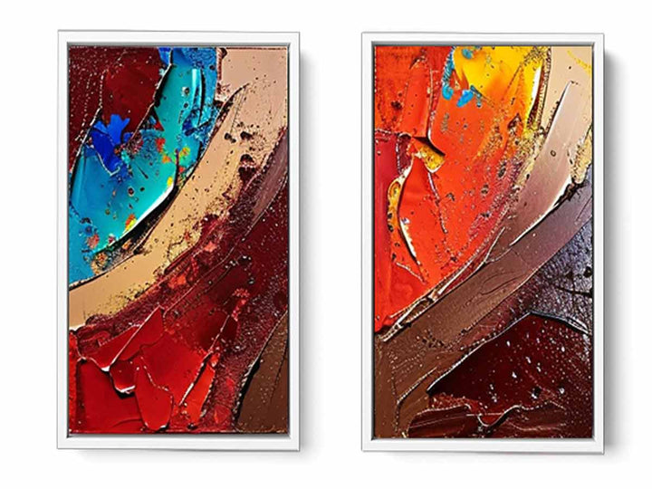 2 Panel Group Art  Painting