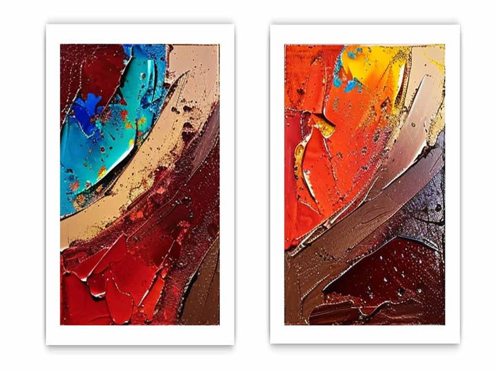 2 Panel Group Art  Painting