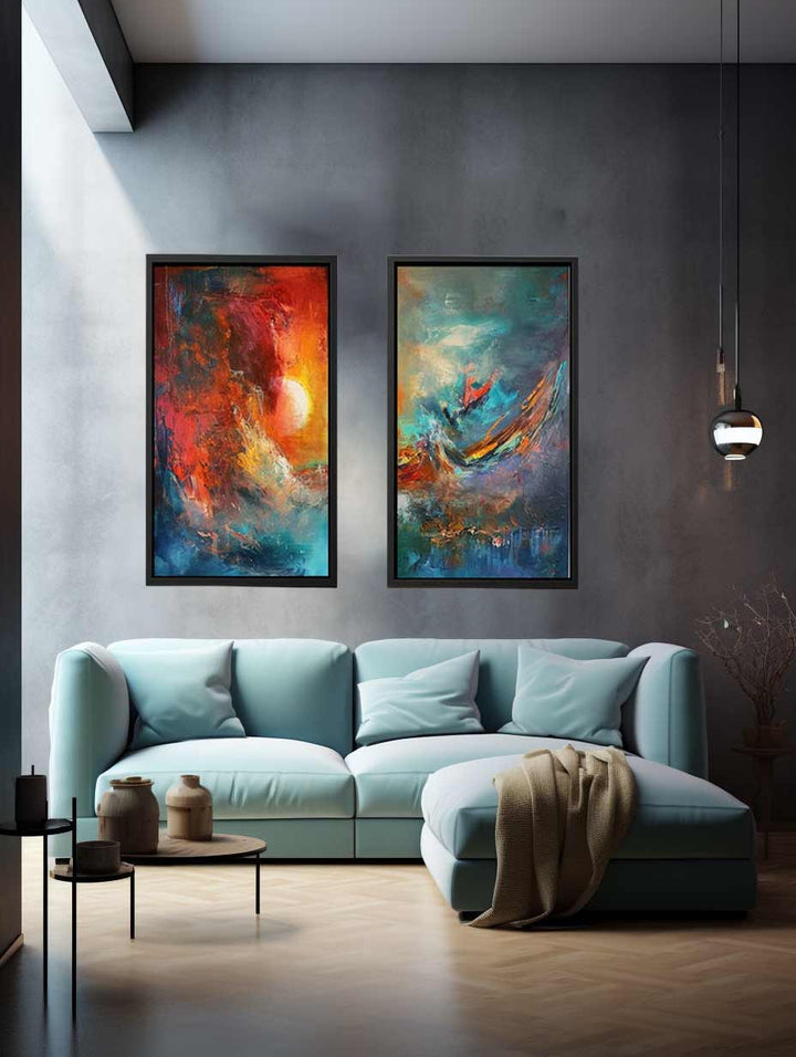 2 Piece Abstract Wall Art