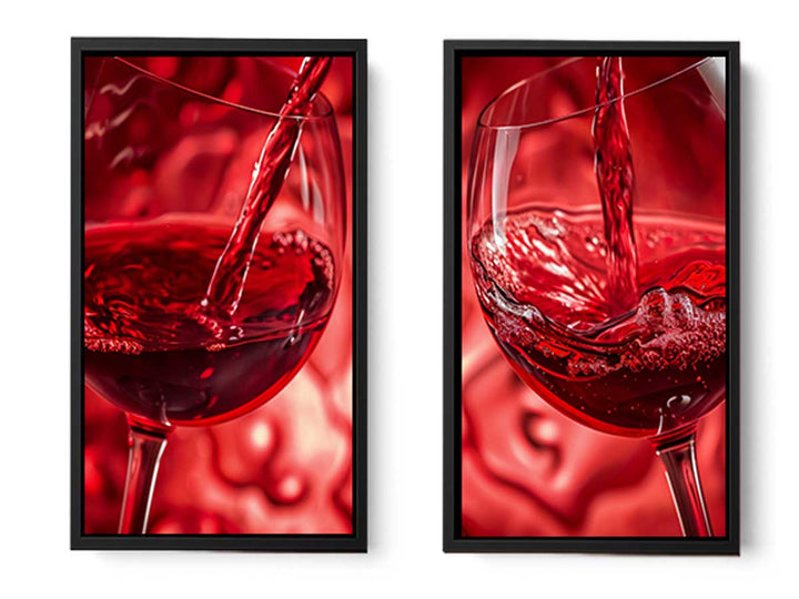 wine splash 2 peice wall art