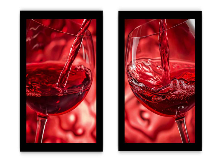 wine splash 2 peice wall art