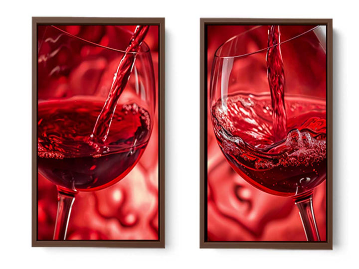 wine splash 2 peice wall art