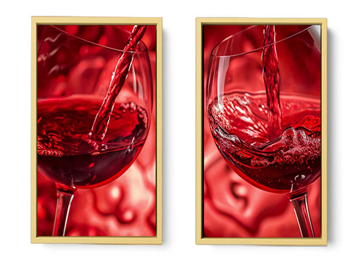 wine splash 2 peice wall art