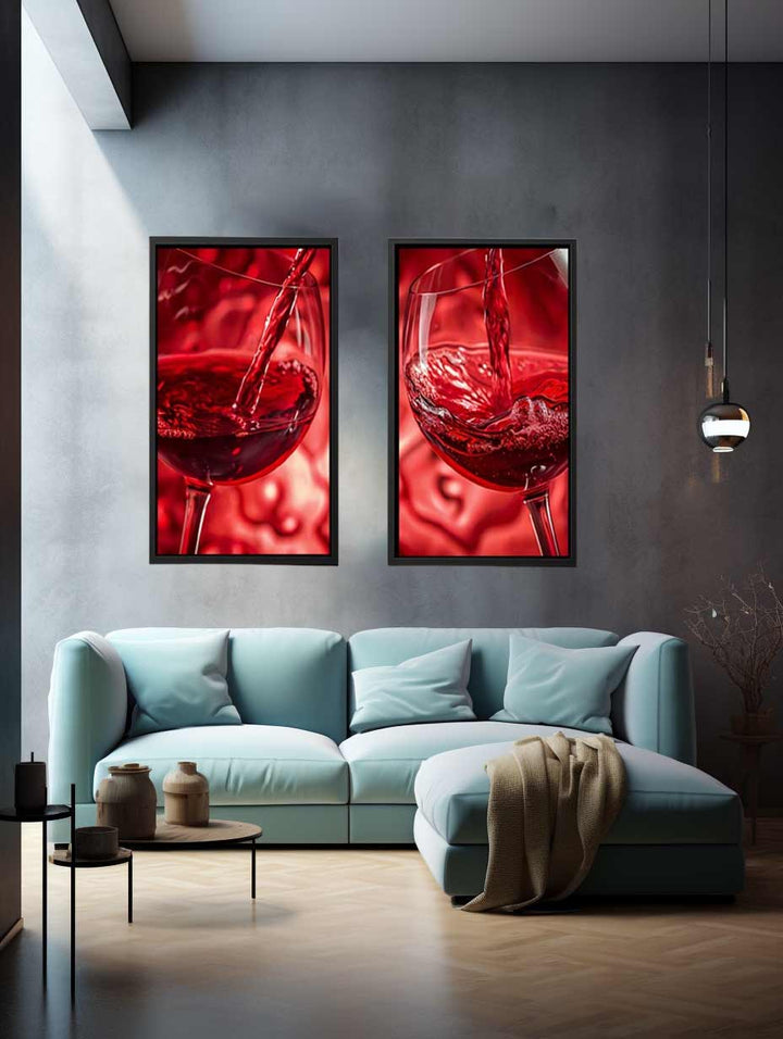 wine splash 2 peice wall art
