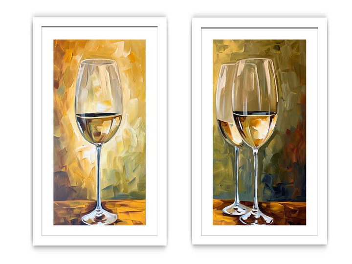 White wine framed art