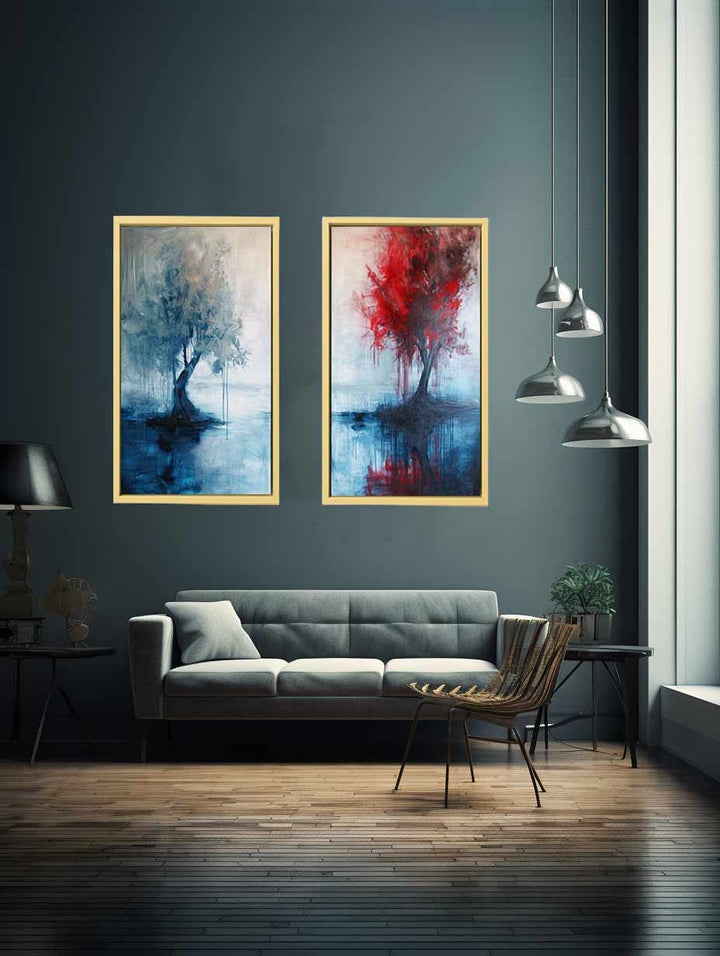 Trees flowin in water  art Set