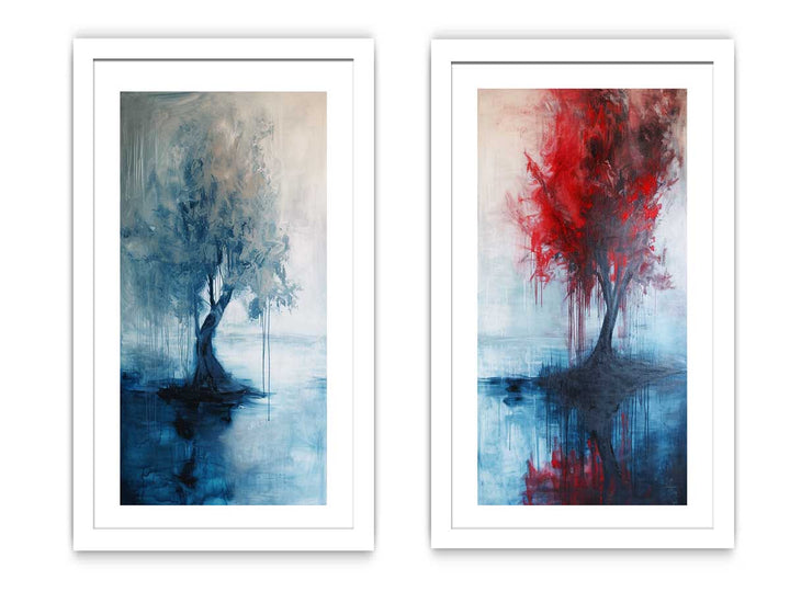 Trees flowin in water  art Set