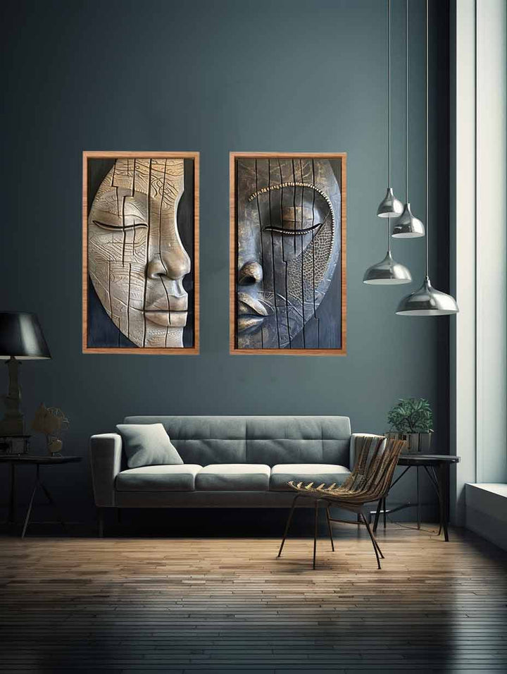 2 Face Wall art Set