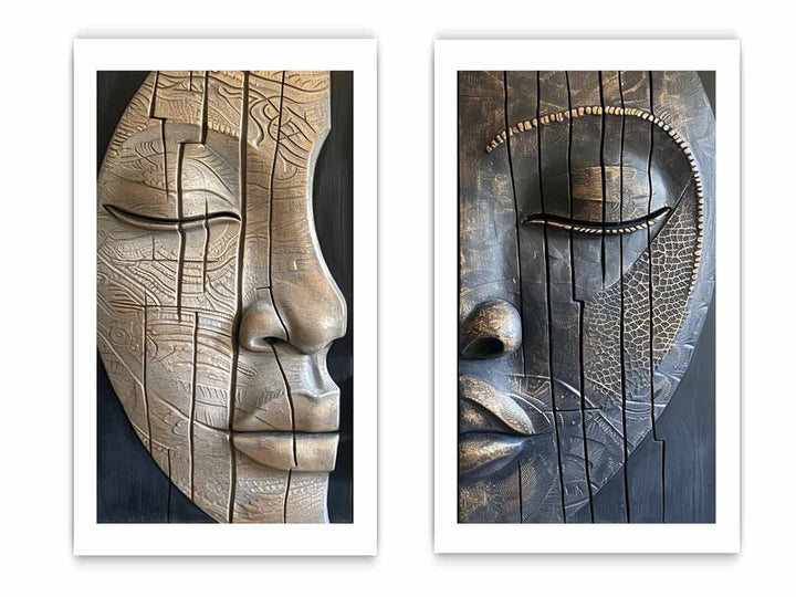 2 Face Wall art Set
