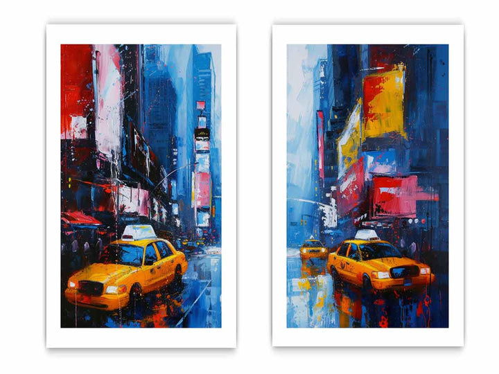 New York City Painting - 2 Peice Set