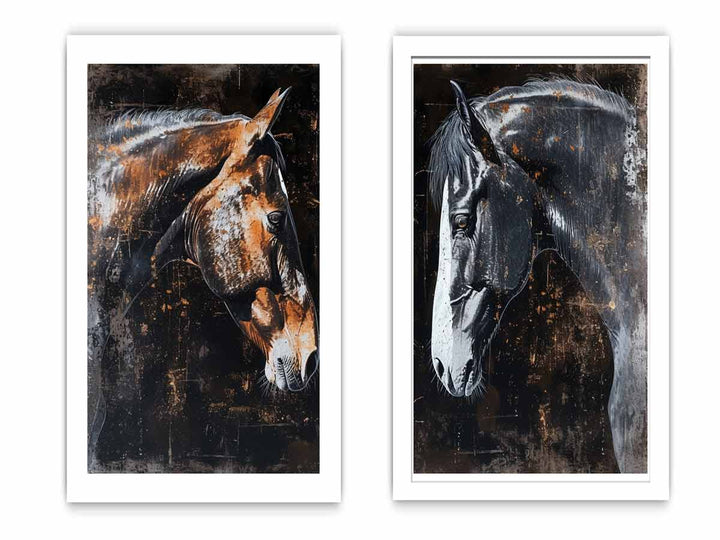 2 Panel horse Art