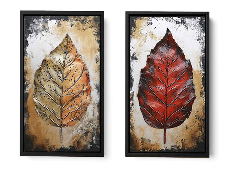 2 Piece Leaf art Painting Set