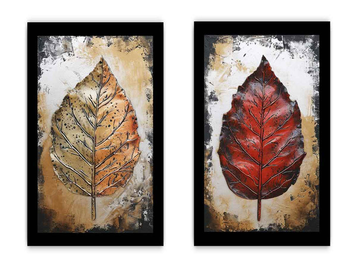 2 Piece Leaf art Painting Set