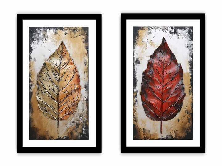 2 Piece Leaf art Painting Set