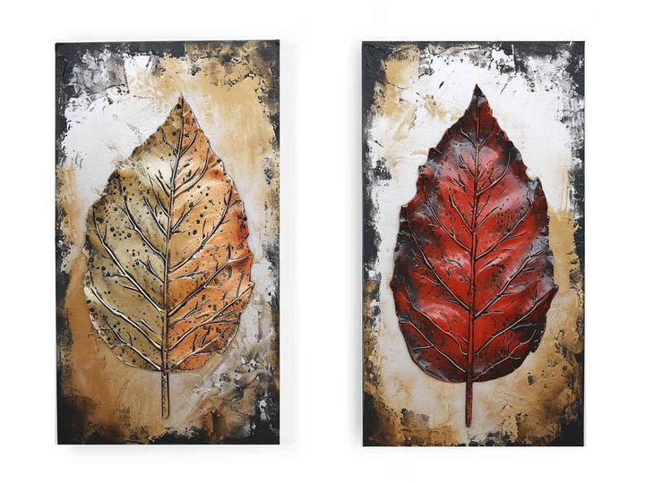 2 Piece Leaf art Painting Set