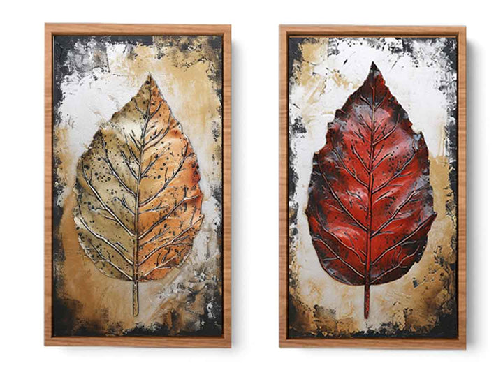 2 Piece Leaf art Painting Set
