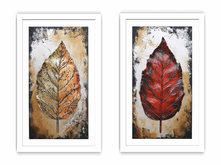 2 Piece Leaf art Painting Set