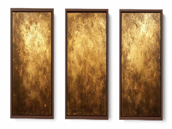 3 Panel Gold Painting