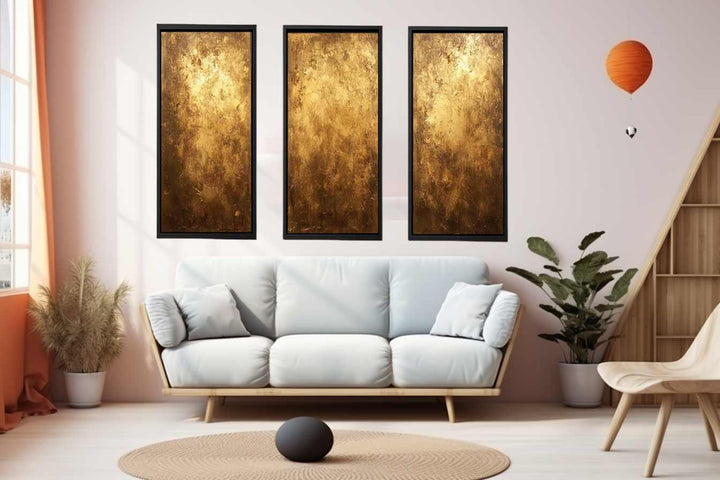 3 Panel Gold Painting