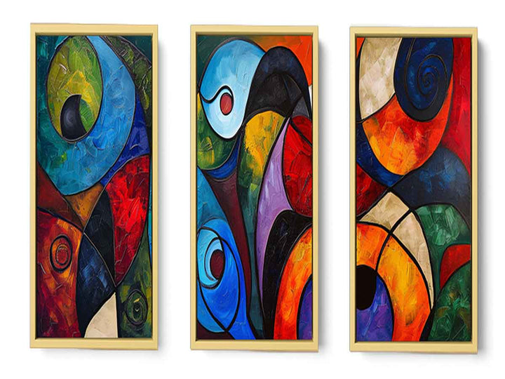 3 Panel Violin  Art  Painting Set