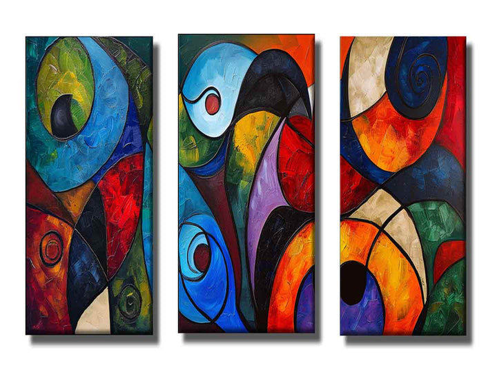 3 Panel Violin  Art  Painting Set