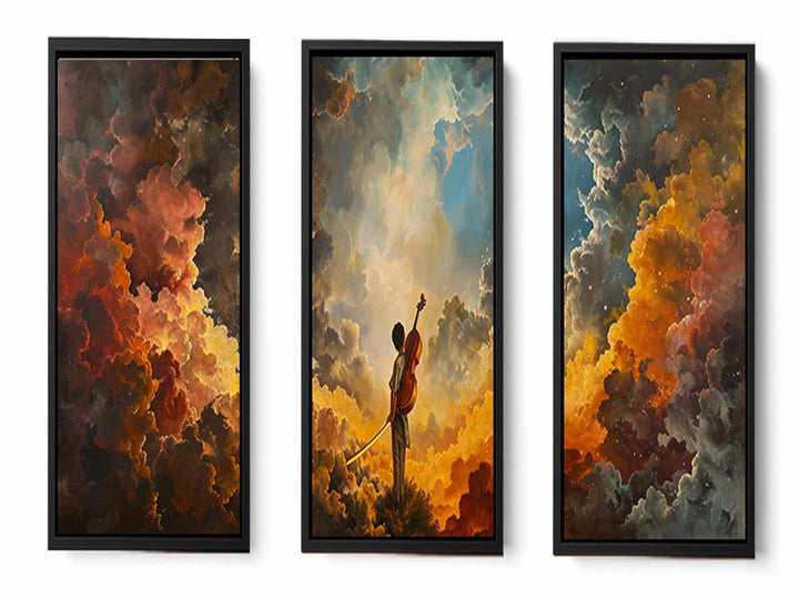 3 Panel Violin Painting