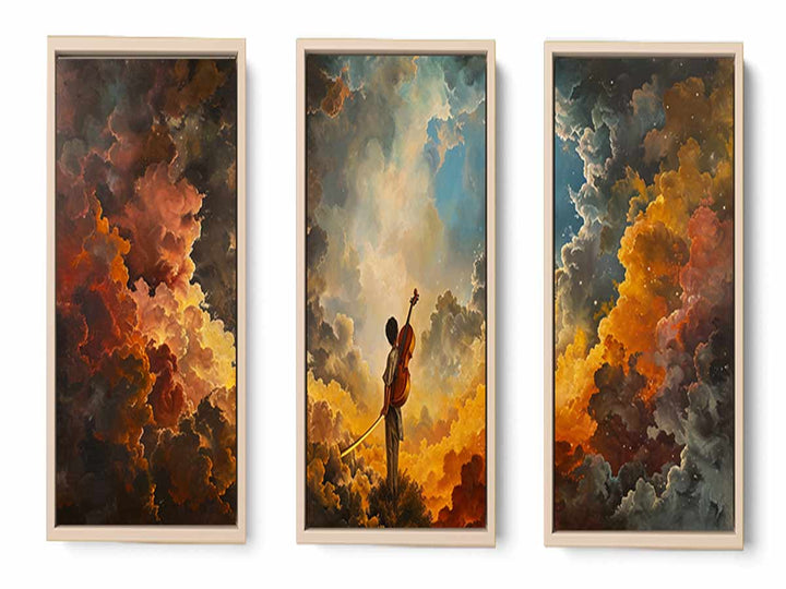 3 Panel Violin Painting