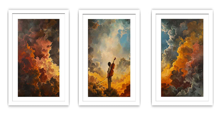 3 Panel Violin Painting