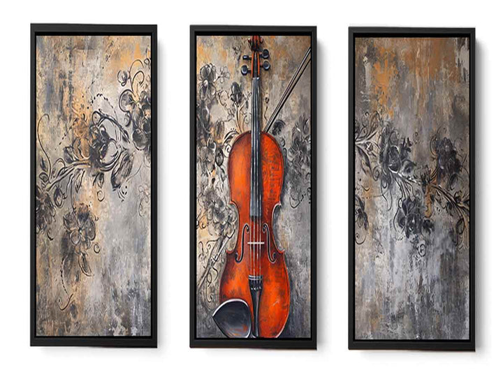 3 Panel Violin Music  Art  Painting