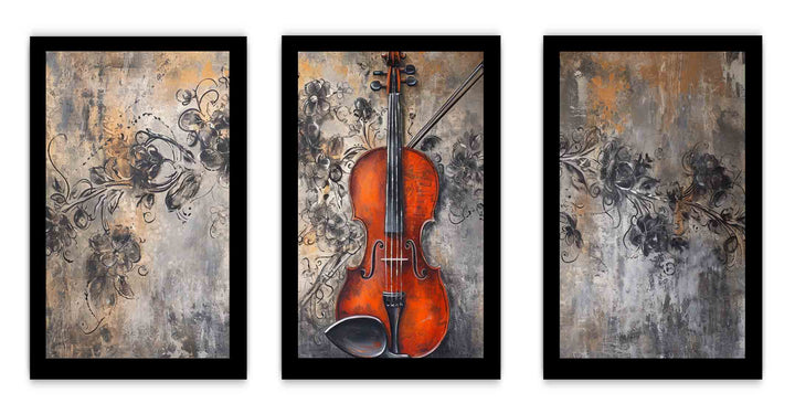 3 Panel Violin Music  Art  Painting