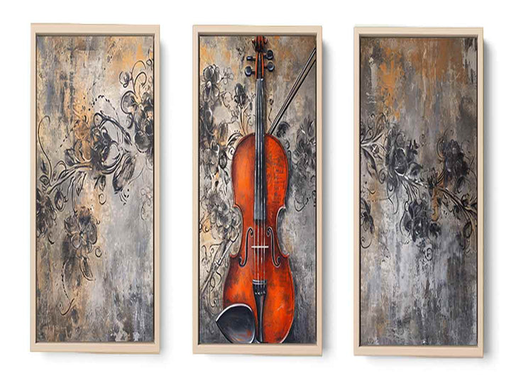 3 Panel Violin Music  Art  Painting