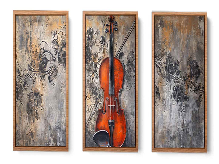3 Panel Violin Music  Art  Painting