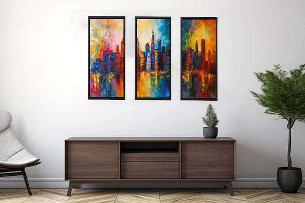 Skyline Painting - 3 Piece Set