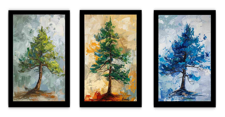 Pine Tree  Painting - 3Pcs Set