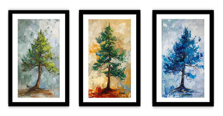 Pine Tree  Painting - 3Pcs Set