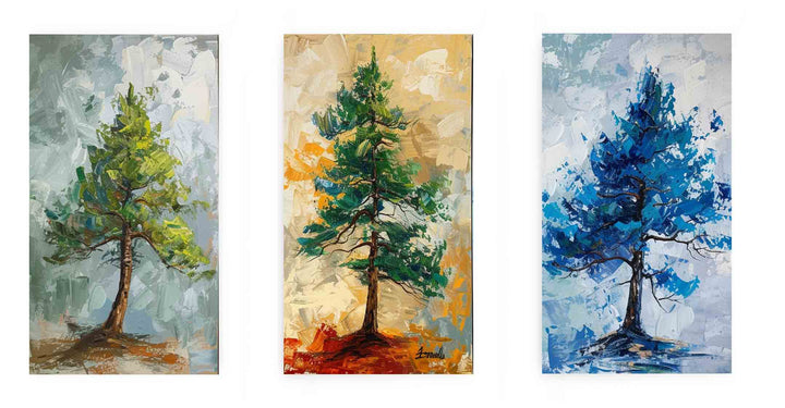 Pine Tree  Painting - 3Pcs Set