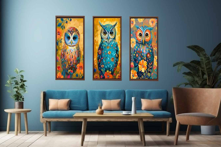 Owl  3 Piece  Art Set