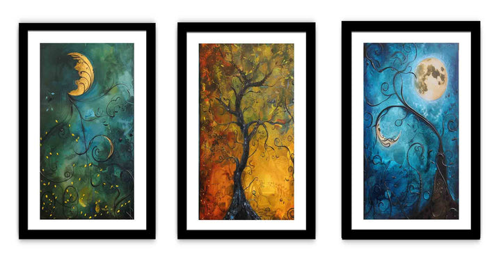 3 Piece Sun & moon   Art Set