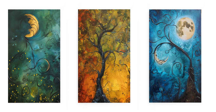 3 Piece Sun & moon   Art Set