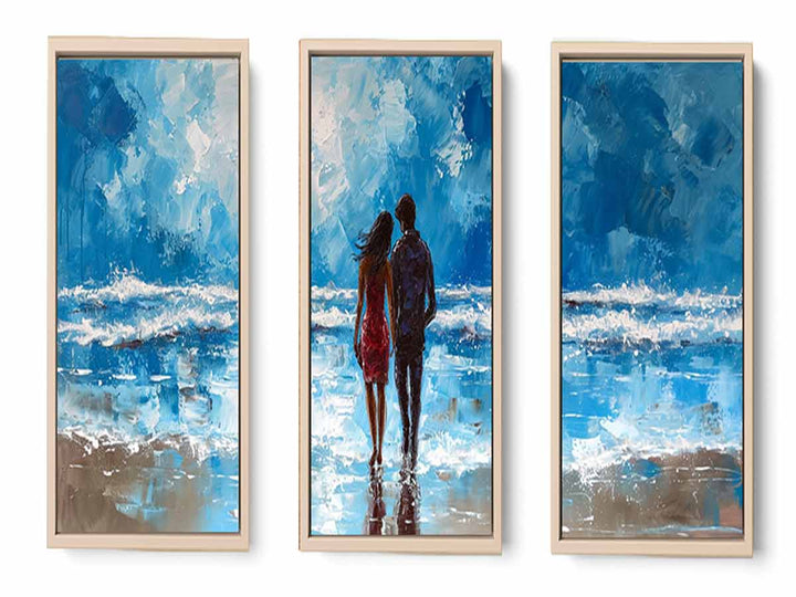 3 Piece Couple  Art  Beach Painting
