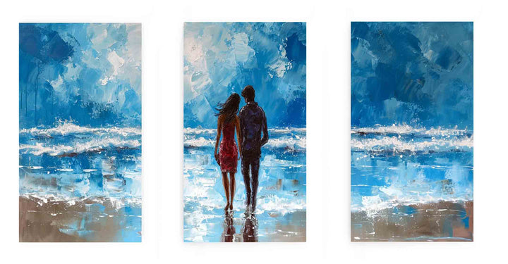 3 Piece Couple  Art  Beach Painting
