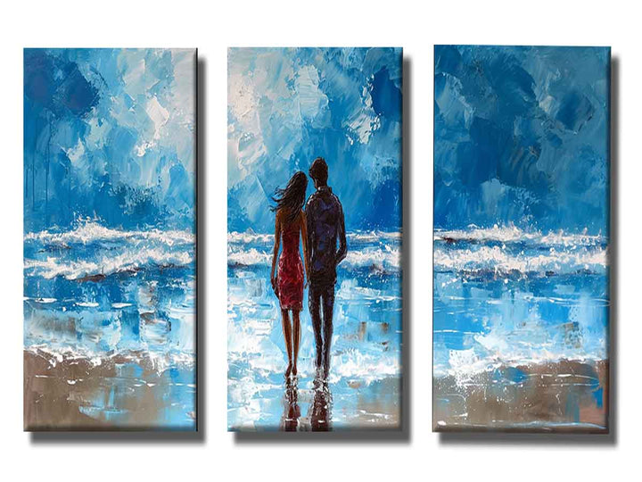 3 Piece Couple  Art  Beach Painting